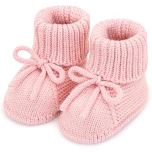 Baby Girl Booties Newborn Knit Crib Shoes Infant Bunny Booties New Born Boy First Walking Shoes Cozy Warm