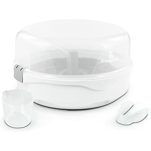 Primo Passi - Baby Bottle Sterilizer | Microwave Steam Sterilizer for Baby Bottles, Pacifiers, Cups, Nipples, Teethers