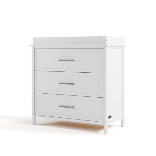 Graco Classic 3 Drawer Dresser with Infant Changing Table Topper, White