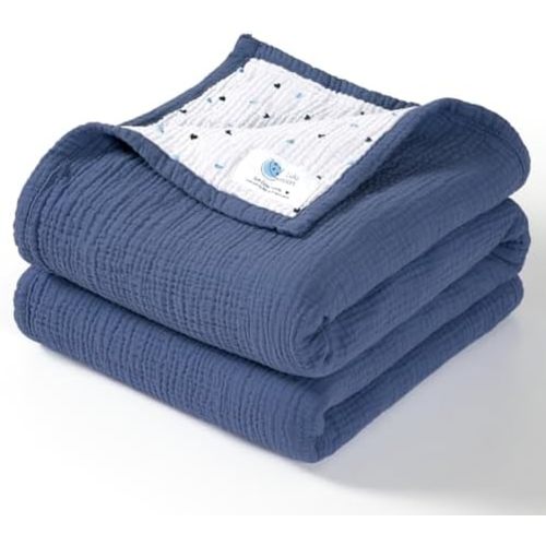 lulumoon Muslin Baby Blanket for Boys: Cotton Toddler Blanket for Daycare