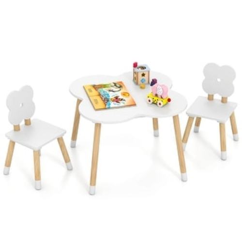 Costway Flower-shaped Kids Table Set with 2 Child-sized Chairs Solid - See Details