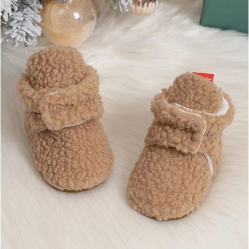 Meckior Infant Baby Boys Girls Cotton Booties Winter Fleece Warm Cozy Socks Soft Bottom Newborn Toddle First Walkers Crib Shoes with Grippers