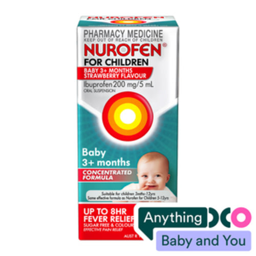 Nurofen For Children Baby 3+ Months Strawberry Flavour 50mL