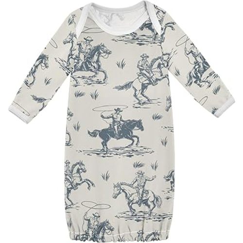 Baby Sleeper Gown Soft Breathable Cotton Long Sleeve Gowns for Girls Boys