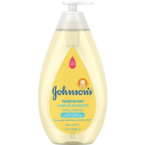 Johnson's Head-To-Toe Gentle Baby Body Wash & Shampoo, Tear-Free, Sulfate-Free & Hypoallergenic Bath Wash & Shampoo for Baby's Sensitive Skin & Hair, Washes Away 99.9% Of Germs 27.1 fl. oz