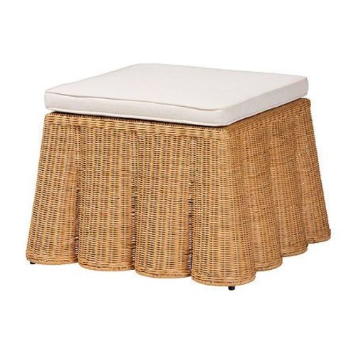 Palm Ottoman, Color: Honey - JCPenney | Rattan ottoman, Ottoman in living room, Living room stools