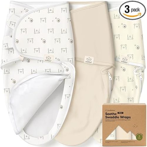 Baby Swaddle Sleep Sacks with Zipper - 3-Pack Swaddles for Newborns 0-3 Months, Infant, Baby Girls, Boys, Soft & Durable Newborn Sleep Sack, Easy Diaper Change Swaddling Blanket (Bumble Bear, OS)