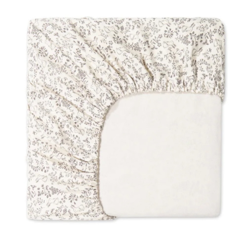 Organic Cotton Cot Sheet - Garden Bunnies Tofu – Jamie Kay USA