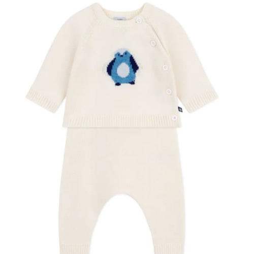 Penguin Wool Sweater and Legging Set | Ecru