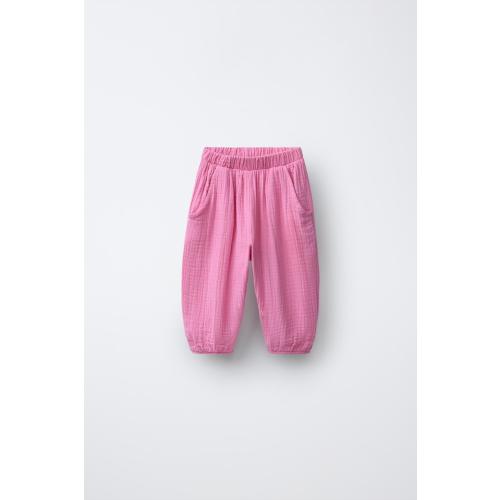 TEXTURED BARREL PANTS - Pink | ZARA United States