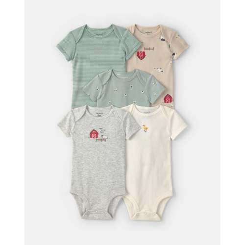 Baby 5-Pack Farm Animal Short-Sleeve Multipack Bodysuits | Carter's