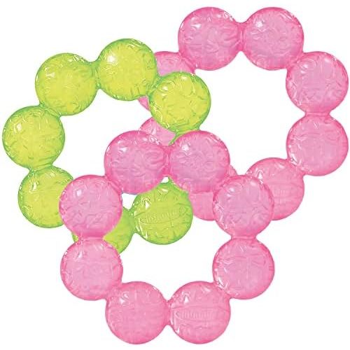 Infantino Water Teethers, Cooling & Massaging Relief, Lime/Pink, 3-Pack