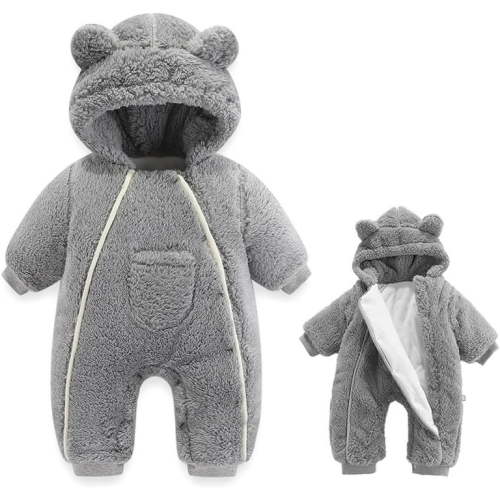 Gunia Newborn Baby Bear Onesie Outfit Suit Romper Thick Romper Hooded Coat Warm Outwear Autumn For Girls Boys Winter Snowsuit Clothes