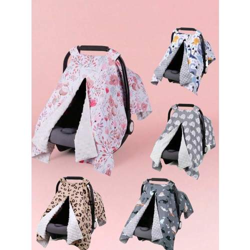 1pcsCar Seat Canopy For Babies, Peekaboo Opening Minky Car Seat Cover For Baby Mom Nursing Breastfeeding Covers, Minky Blanket For Infant Toddler | SHEIN USA