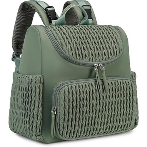 Large Capacity Diaper Bag Backpack with Stroller Buckle, Water-Resistant Travel Baby Bag with Insulated Pockets (modern, Sage)