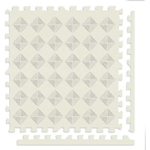 Play Platoon Large Kids Mats for Floors, 9 Tile 72 x 72 inch, Extra-Thick Interlocking Tiles, 24 x 24 in. Puzzle Mat Pieces with Border, Non-Toxic, Neutral Playmat Rug for Toddlers & Children