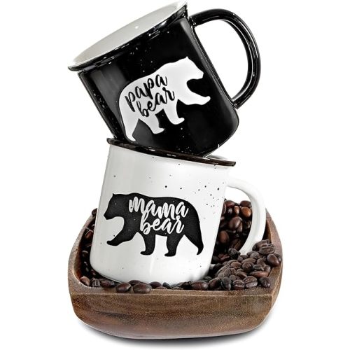 Mama Bear Papa Bear Mug Set of 2, Mom Dad Gift, Parents Couple Coffee Mug
