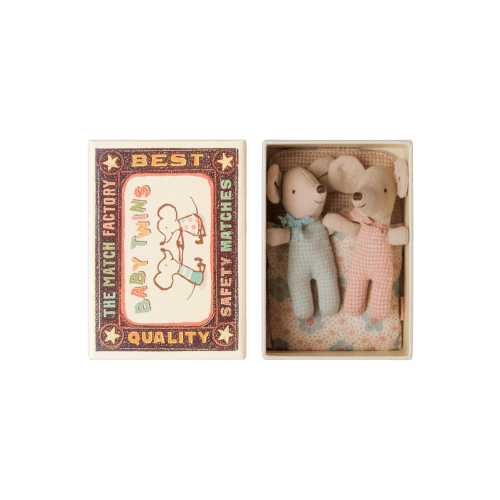Twins Baby Mice in Matchbox - Checkers