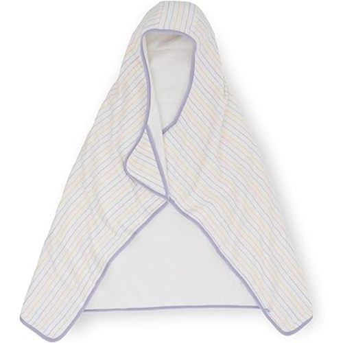 Little Unicorn Premium Hooded Bath Towel| Absorbent Cotton & Terry Blend | Larger Size, 1-6 Years (Unicorn Stripe)