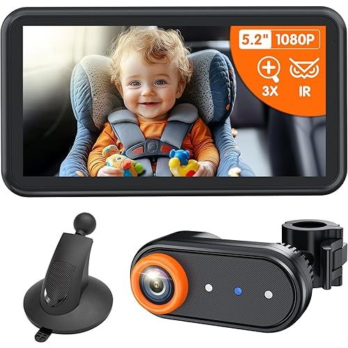 Baby Car Camera with Universal Suction Cup Mount | Ultimate Flexibility Bundle
