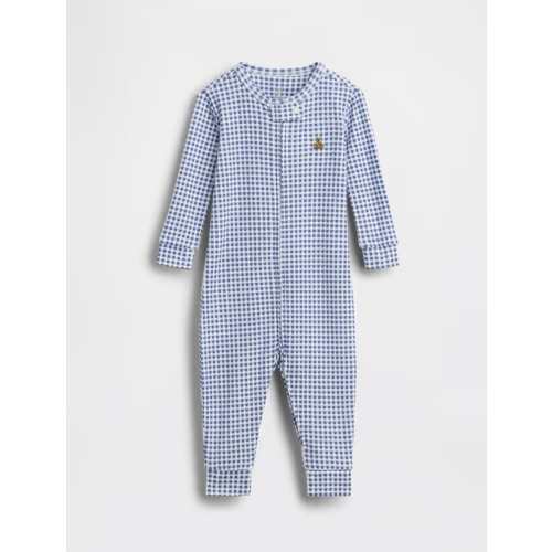 Baby Organic Cotton One-Piece - Navy Gingham