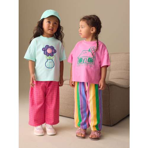 Pink Rainbow Top & Trousers Set 2 Pack (3mths-7yrs)
