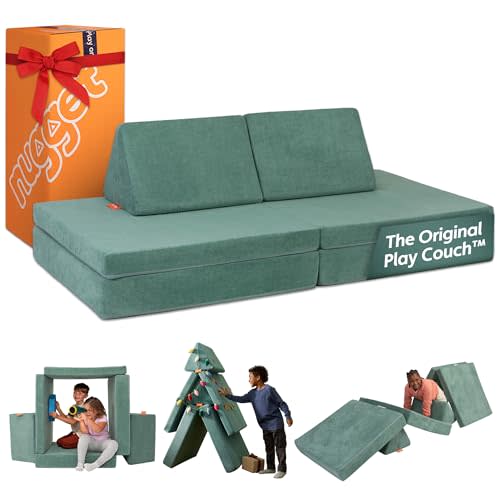Nugget - The Original Play Couch for Kids - Modular Foam Children's Sofa for Playroom, Imagination, & Creative Open Ended Play - Washable & Convertible Playroom Furniture, Seamonster