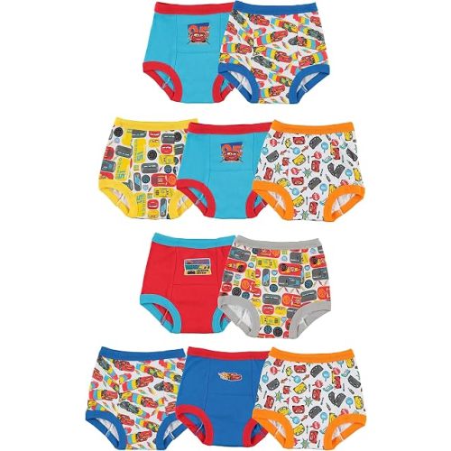 Disney Boys' Pixar Cars Toddler Potty Training Pant & Brief Combo Option, Stickers & Tracking Chart in Sizes 18m, 2t, 3t, 4t