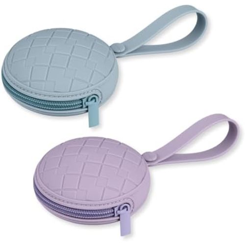 Pacifier Holder Case, Pack of 2 Baby Silicone Pacifier Holder Case, Protective Storage Container Attaches to Strollers & Diaper Bags (Color 3)