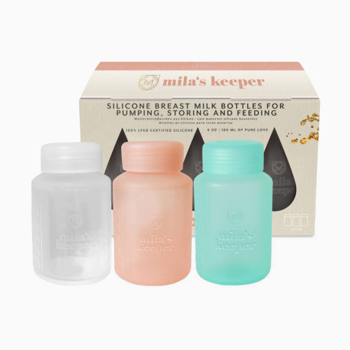 Mila's Keeper Silicone Breast Milk Storage Bottles - Multi Color, Standard, 3