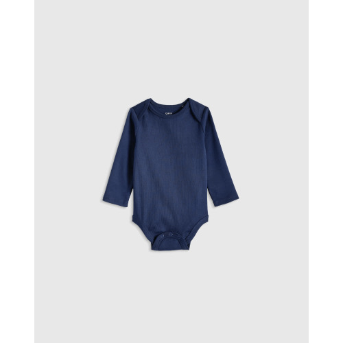 100% Organic Cotton Long Sleeve Bodysuit - Baby in Navy