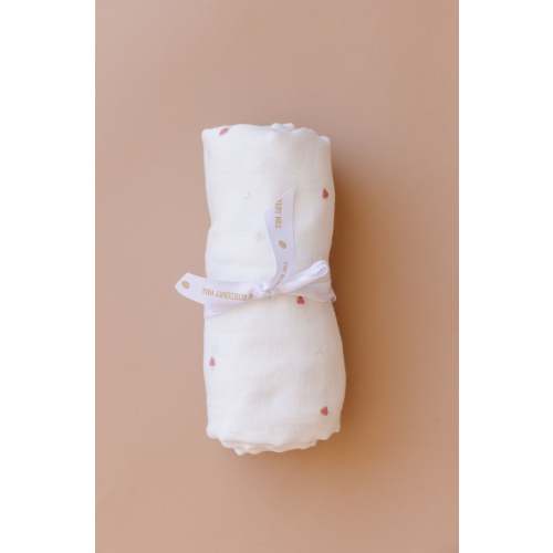 Organic Muslin Swaddle, Strawberry