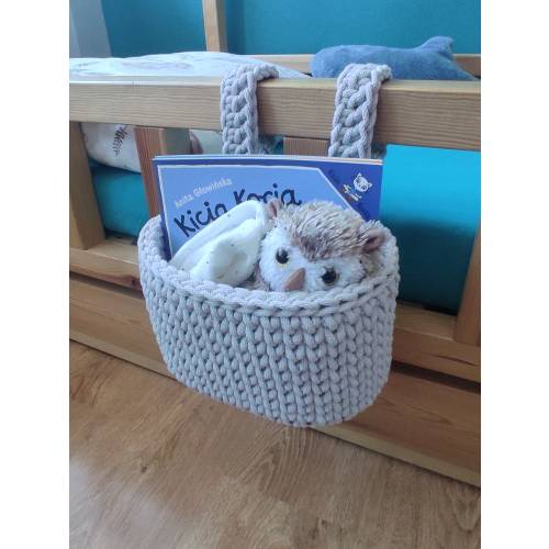 Cotton hanging basket for bed
