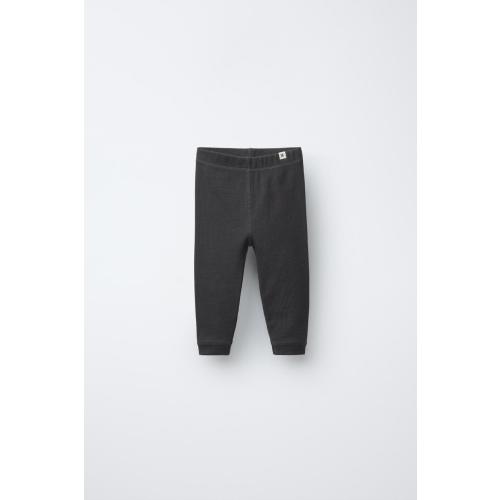 RIBBED LEGGINGS WITH LABEL - Anthracite grey | ZARA United States