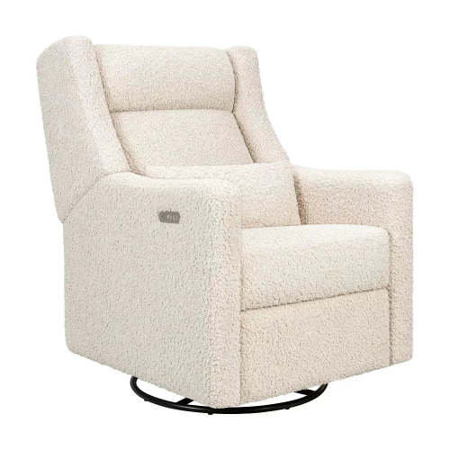 Babyletto Kiwi Plus Power Glider Recliner with Power Headrest - Almond Teddy Loop – REBEL