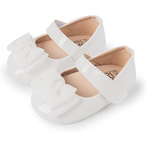 Sawimlgy Baby Girls Mary Jane Sequins Crown Flats PU Leather Wedding Party Princess Ballet Shoe Infant Rubber Sole Prewalker Toddler First Crib Shoes