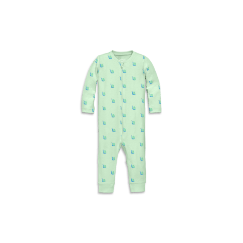 Baby Organic Zip Romper In Baby Bugs, 0-3M