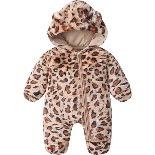 Newborn Baby Boy Snowsuit Toddler Girl Infant Fleece Winter Coat