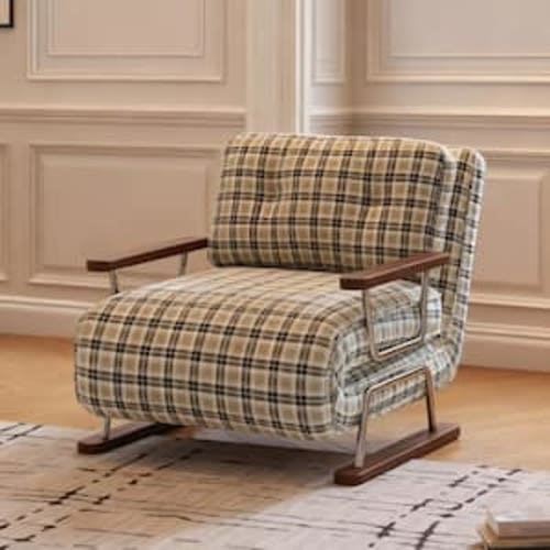 29.1 in. 4-in-1 Tartan Fabric HR Foam Accent Sofa Bed with Armrests