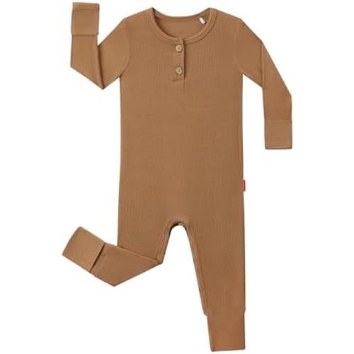 Baby Jumpsuit for Infant Boys Bamboo Viscose Long Sleeve Solid Colors Baby Boy Romper