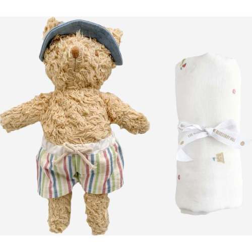 Eddie Bear Plush and Beach Swaddle Set - The Blueberry Hill | Maisonette