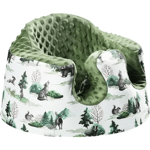 Seat Cover Compatible with Bumbo Seat and Nuby Seat, Floor Seat Cover for Boys and Girls, Removable Breathable Baby Seat Cover, New Designed, Anti-Slip, Seat Not Included, Green Forest