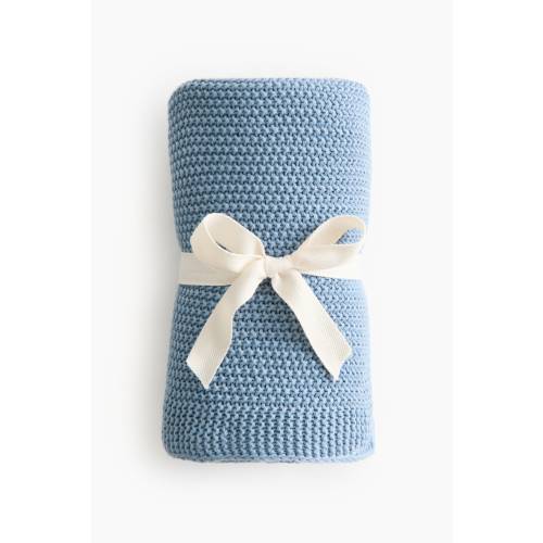 MOSS-STITCHED COTTON BABY BLANKET