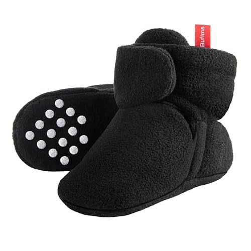 Bufims Baby Fleece Booties Newborn Unisex Booties Non-Slip Newborn Infant First Walkers Warm Shoes House Slippers for Baby Boys & Baby Girls Toddlers