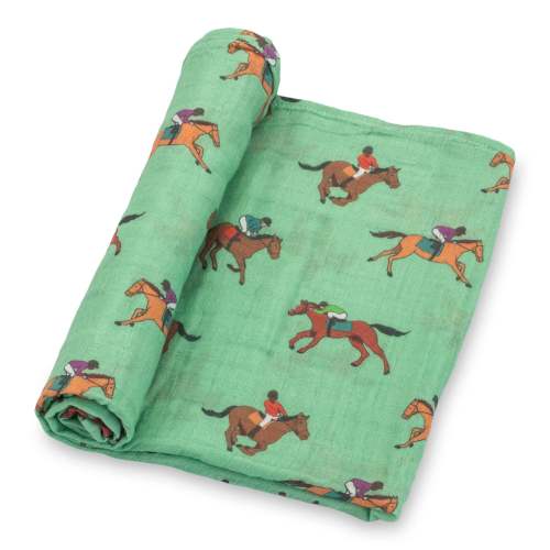 Derby Days Horse Racing Theme Baby Swaddle Blanket