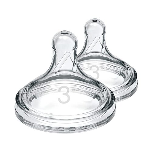 Dr. Brown’s Natural Flow Level 3, Wide-Neck Baby Bottle Nipple, Medium-Fast Flow, 6m+. 100% Silicone, 2 Pack