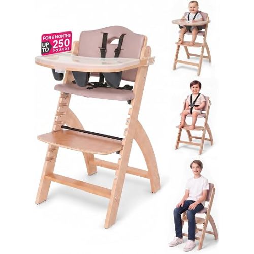 Abiie Beyond Junior Convertible Wooden High Chair with Removable Tray