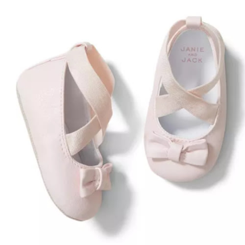 Baby Petal Pink Ballet Crib Shoe by Janie and Jack