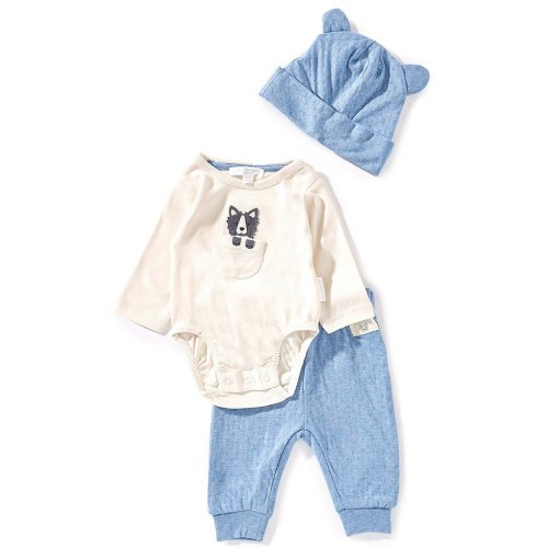Purebaby Baby Organic Cotton Long Sleeve Bodysuit & Solid Jogger Pant Set