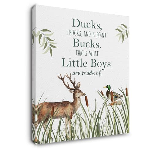 Ryeolo Boys Room Wall Art, Gifts for Baby Boys, Deer Picture Wall Art, Famous Quotes Framed Canvas Wall Art, Rustic Nursery Southern Decor 11x15 Inches